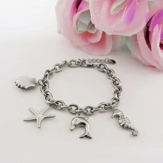 ANTIGUA - Bracciale con charms marini ACCIAIO INOSSIDABILE