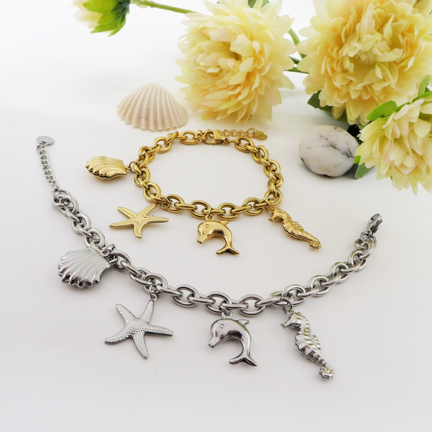 ANTIGUA - Bracciale con charms marini ACCIAIO INOSSIDABILE