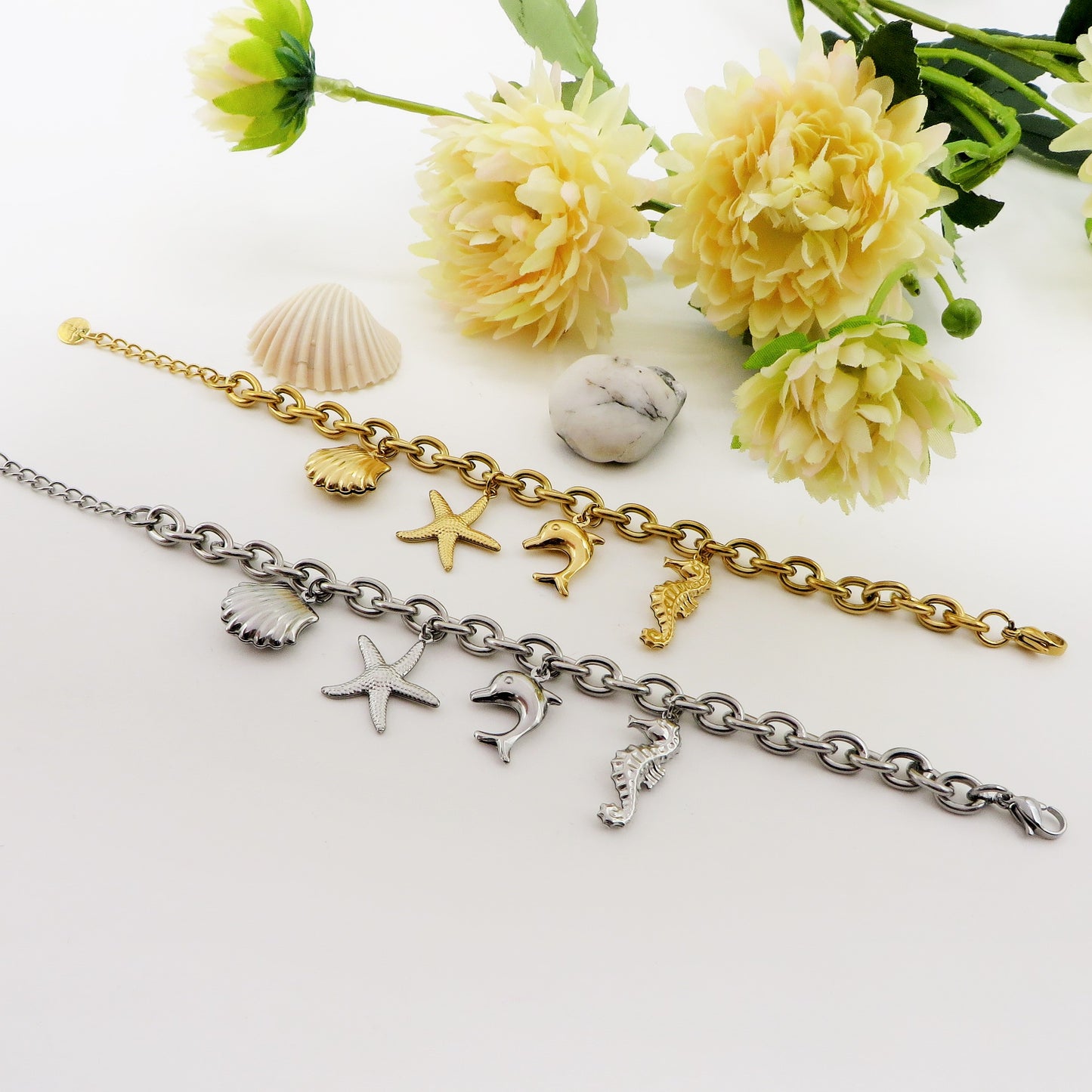 ANTIGUA - Bracciale con charms marini ACCIAIO INOSSIDABILE