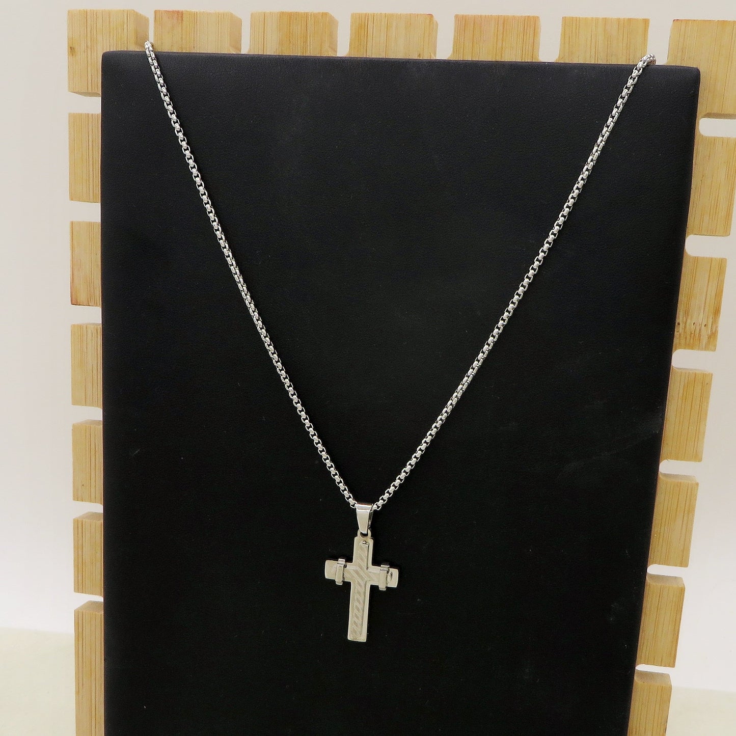 Collana pendente CROCE SQUARE uomo ACCIAIO