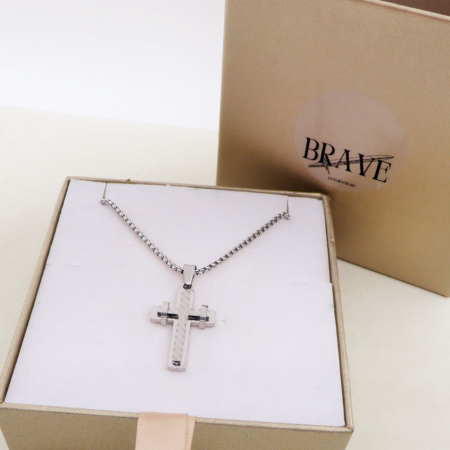 Collana pendente CROCE SQUARE uomo ACCIAIO