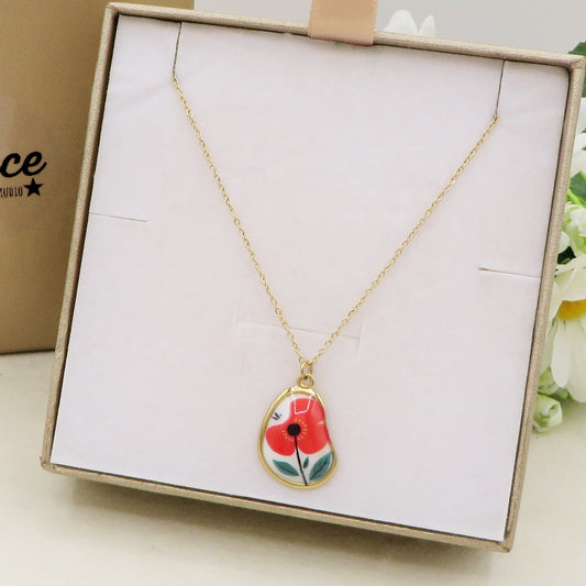 ISABEAU Collana Pendente con fiore - ACCIAIO INOSSIDABILE