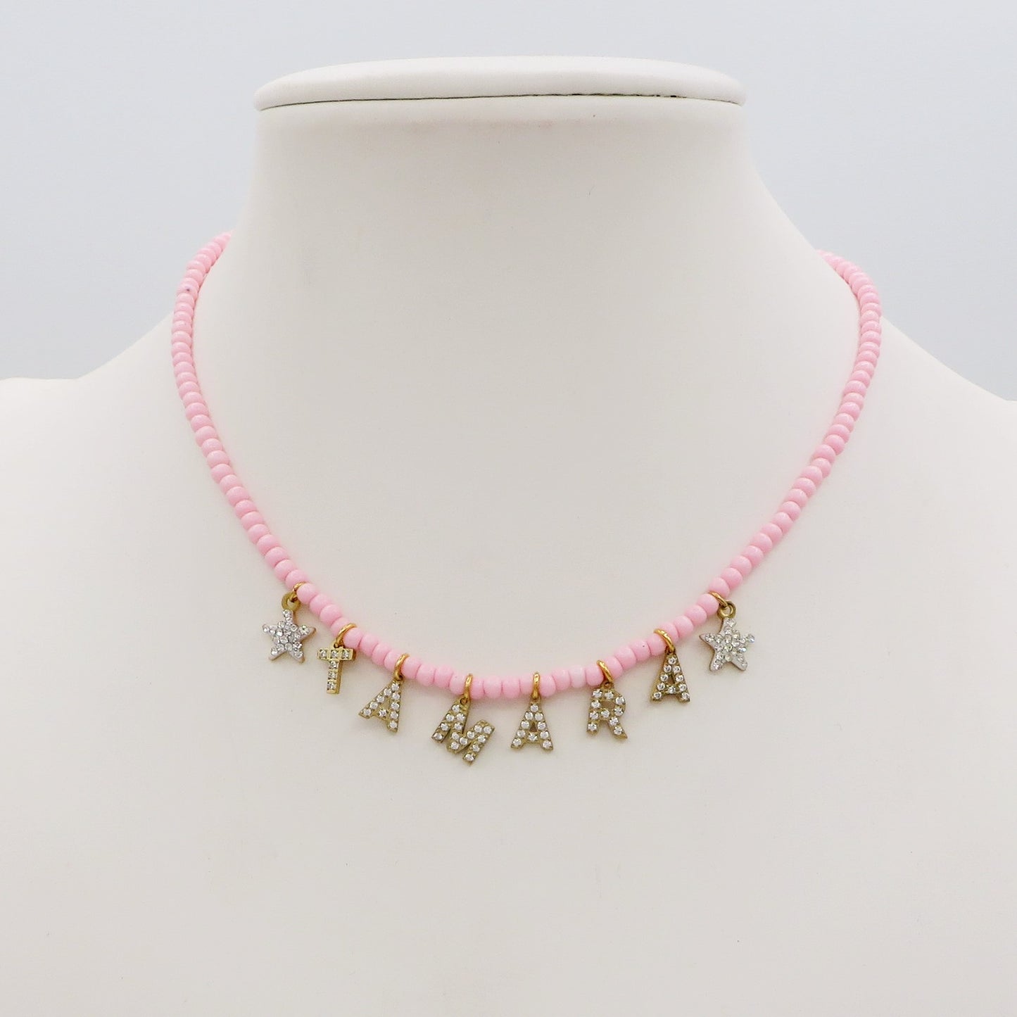 CHOKER Perle Con Nome personalizzabile in Acciaio Inox