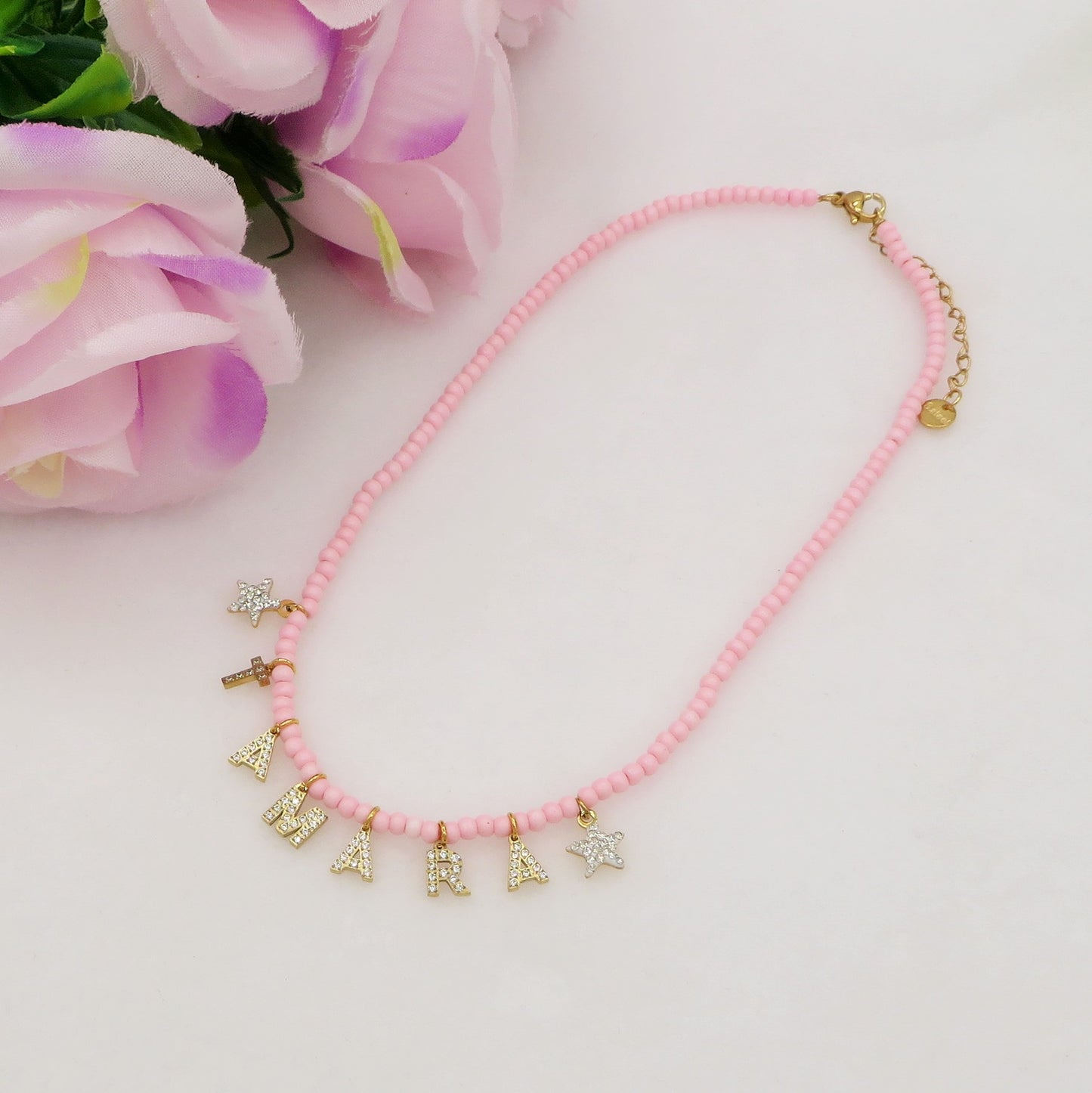 CHOKER Perle Con Nome personalizzabile in Acciaio Inox