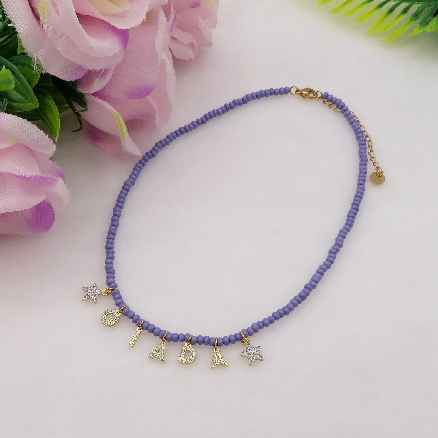 CHOKER Perle Con Nome personalizzabile in Acciaio Inox