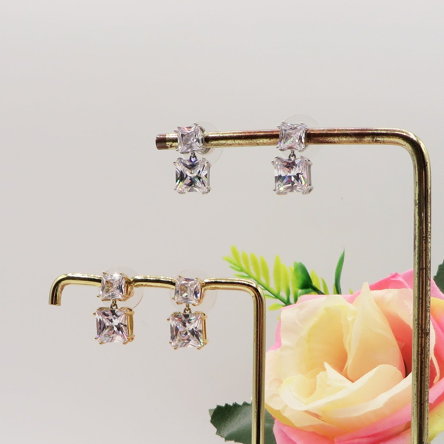 CHARIS PENDENTI - acciaio inossidabile- Orecchini pendenti in cubic zirconia