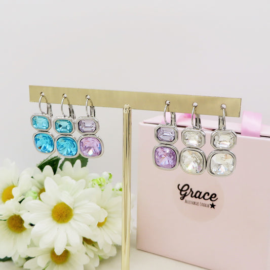 ALINA silver - ACCIAIO INOSSIDABILE - Paia orecchini monachella con cubic zirconia