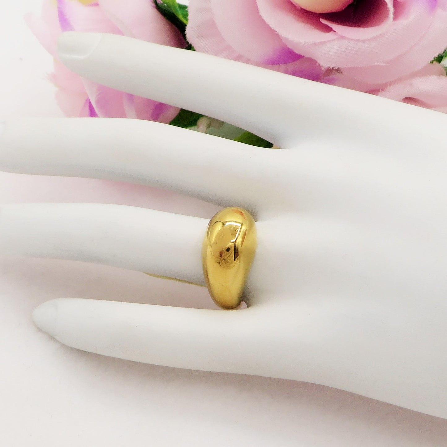 DROP ~ Anello regolabile in ACCIAIO INOSSIDABILE a goccia