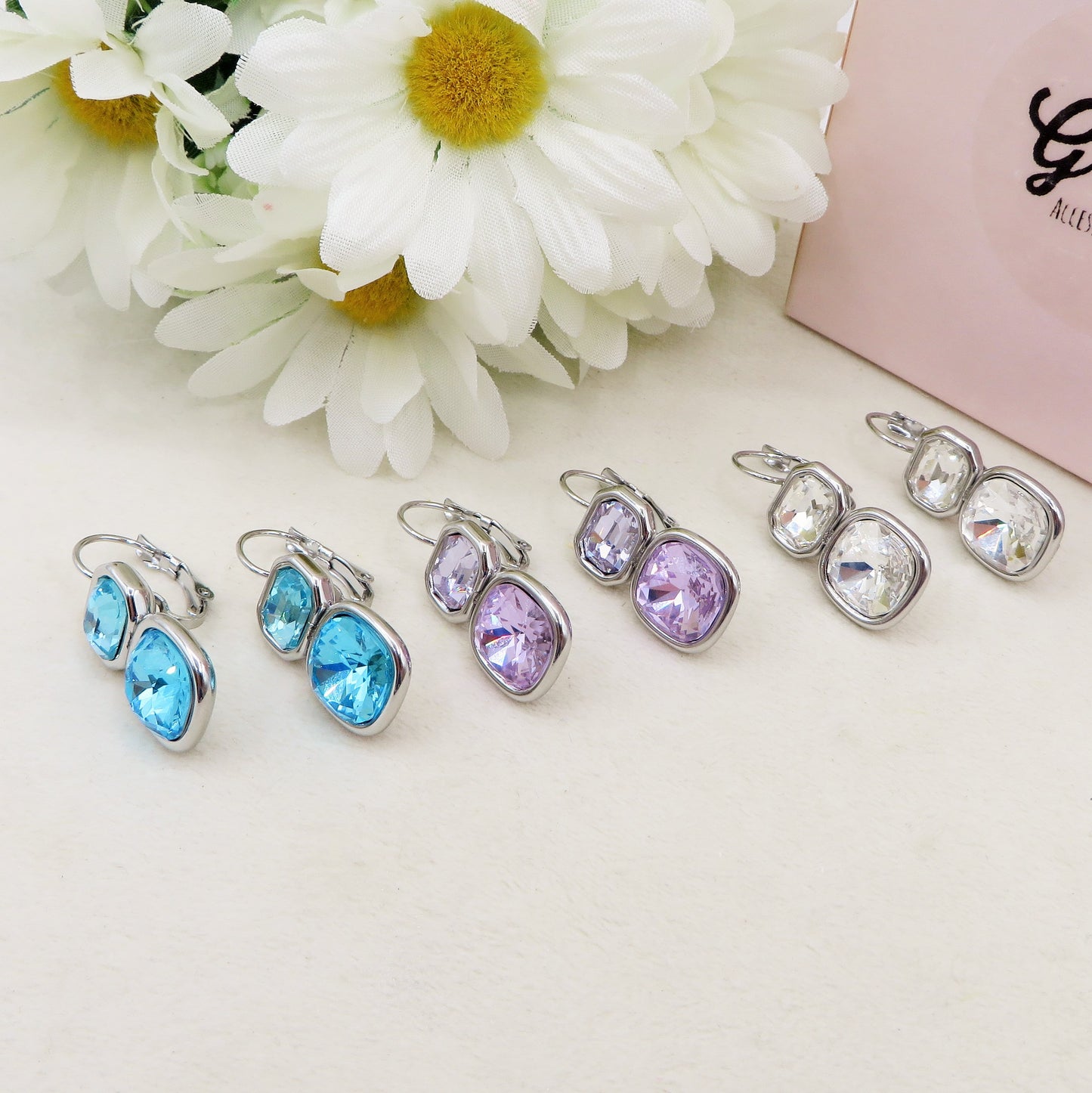 ALINA silver - ACCIAIO INOSSIDABILE - Paia orecchini monachella con cubic zirconia