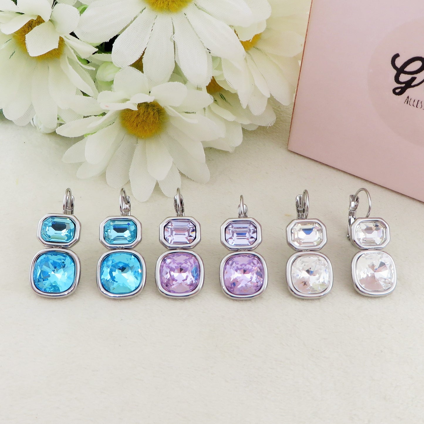 ALINA silver - ACCIAIO INOSSIDABILE - Paia orecchini monachella con cubic zirconia