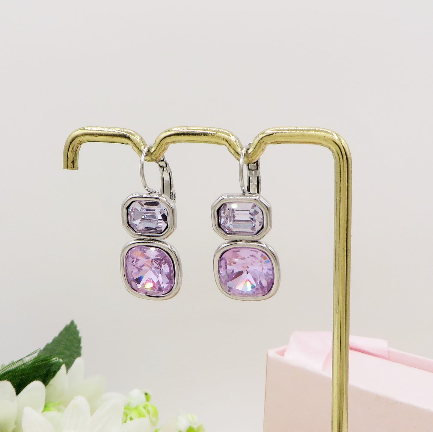 ALINA silver - ACCIAIO INOSSIDABILE - Paia orecchini monachella con cubic zirconia