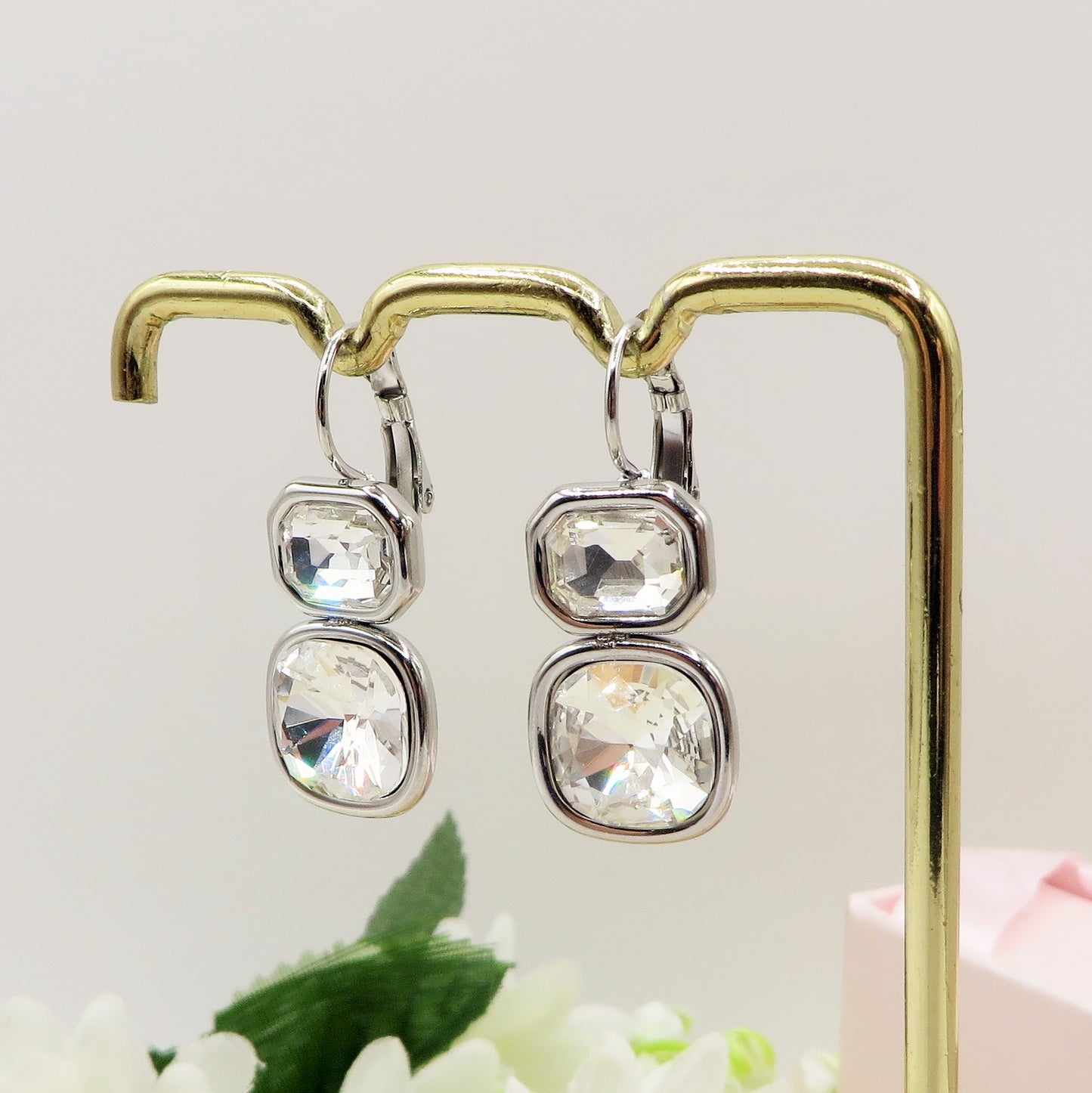 ALINA silver - ACCIAIO INOSSIDABILE - Paia orecchini monachella con cubic zirconia