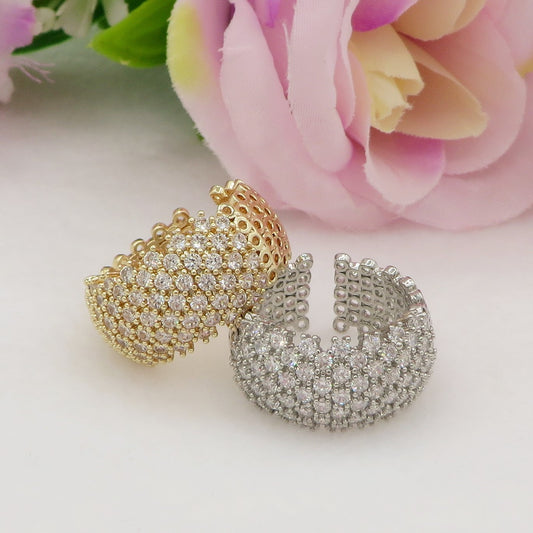 JANET ~ Anello fedona regolabile zirconata in cubic zirconia