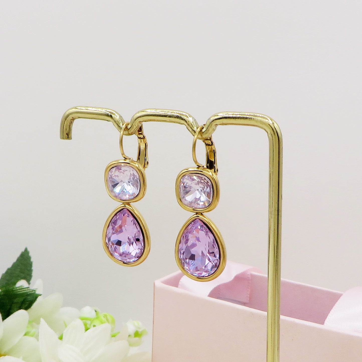 ALINA - ACCIAIO INOSSIDABILE - Paia orecchini monachella con cubic zirconia a goccia