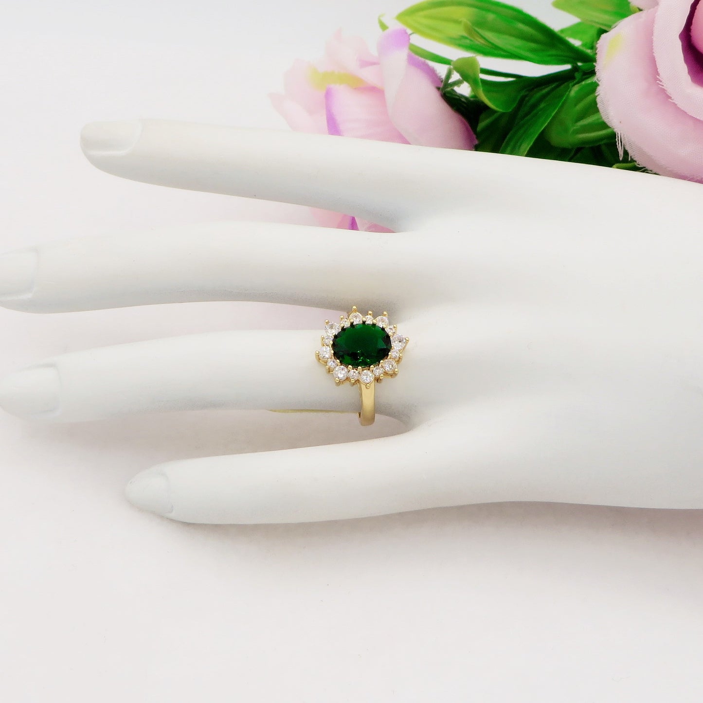 KATE ~ XL ~ Anello regolabile con cubic zirconia a forma di OVALE