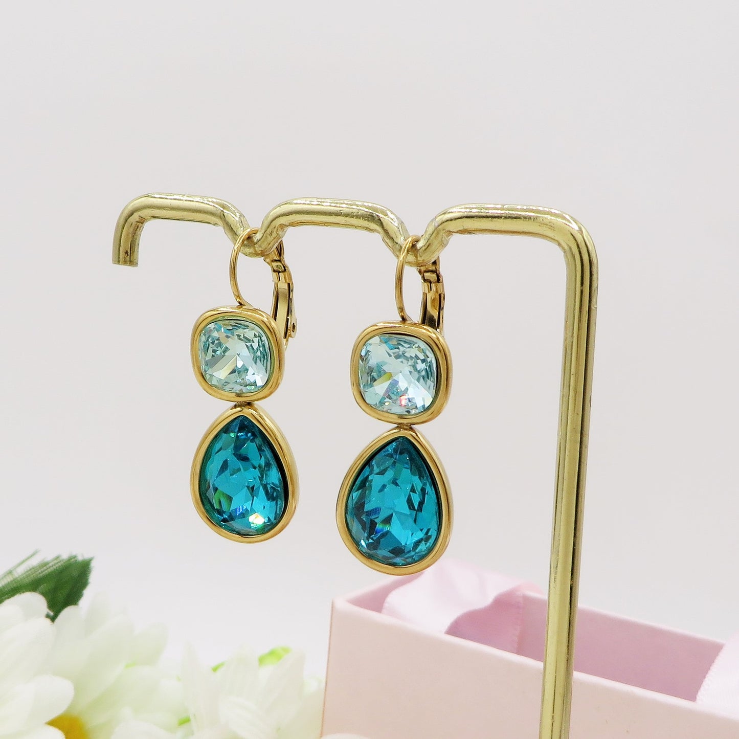 ALINA - ACCIAIO INOSSIDABILE - Paia orecchini monachella con cubic zirconia a goccia