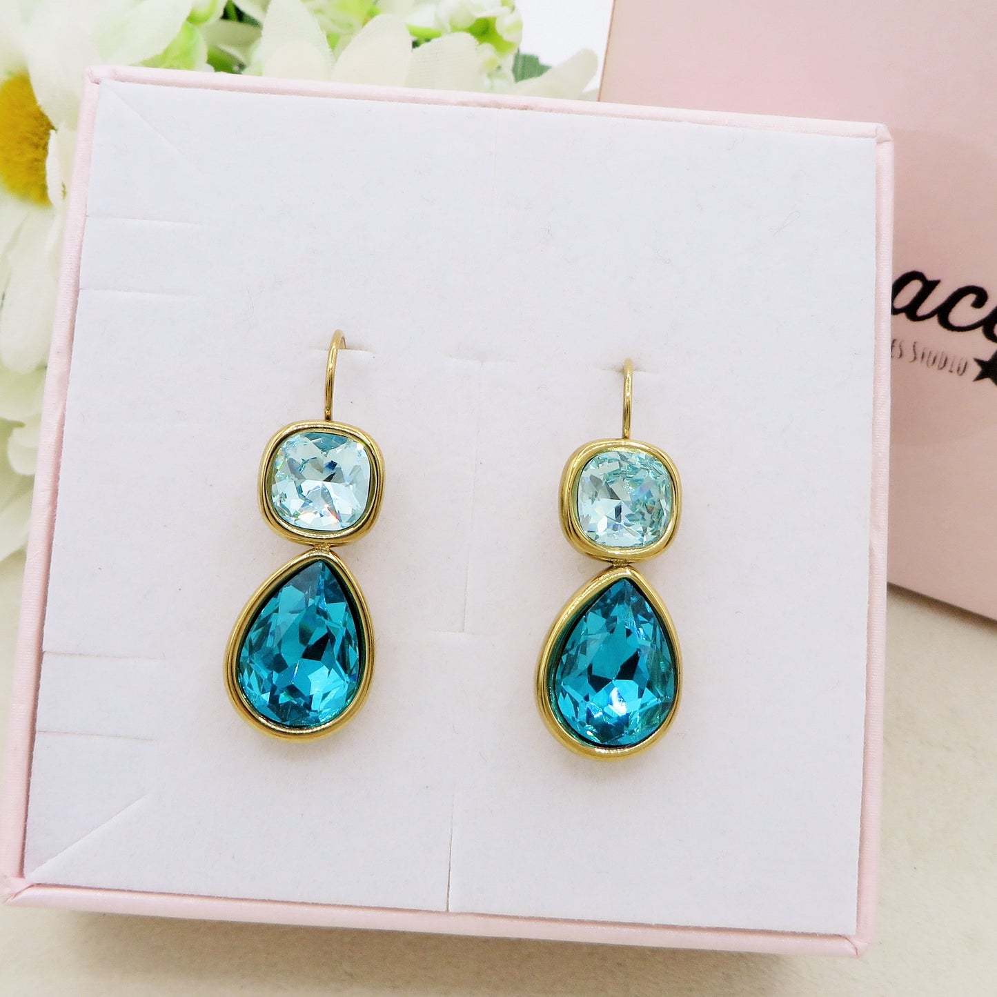 ALINA - ACCIAIO INOSSIDABILE - Paia orecchini monachella con cubic zirconia a goccia