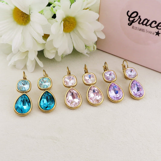 ALINA - ACCIAIO INOSSIDABILE - Paia orecchini monachella con cubic zirconia a goccia