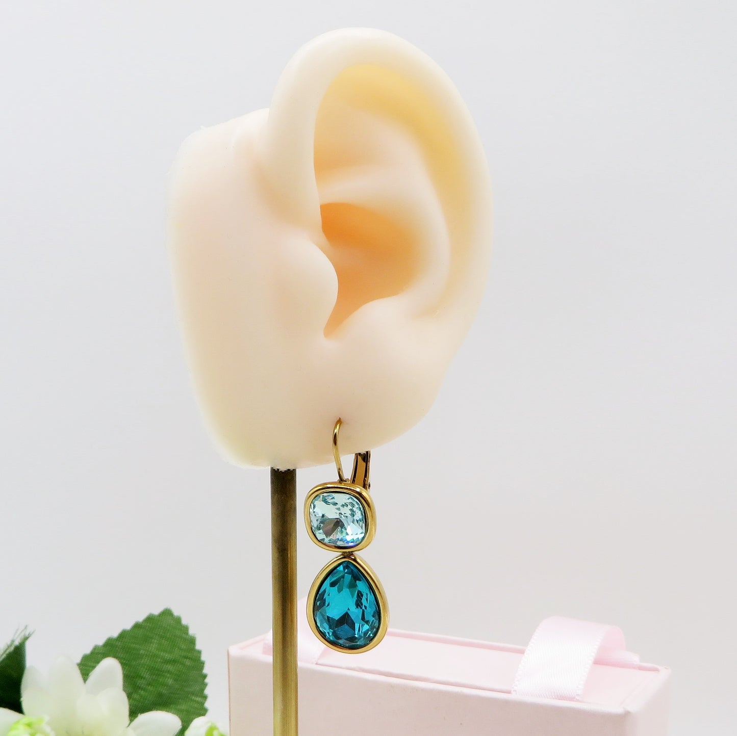ALINA - ACCIAIO INOSSIDABILE - Paia orecchini monachella con cubic zirconia a goccia