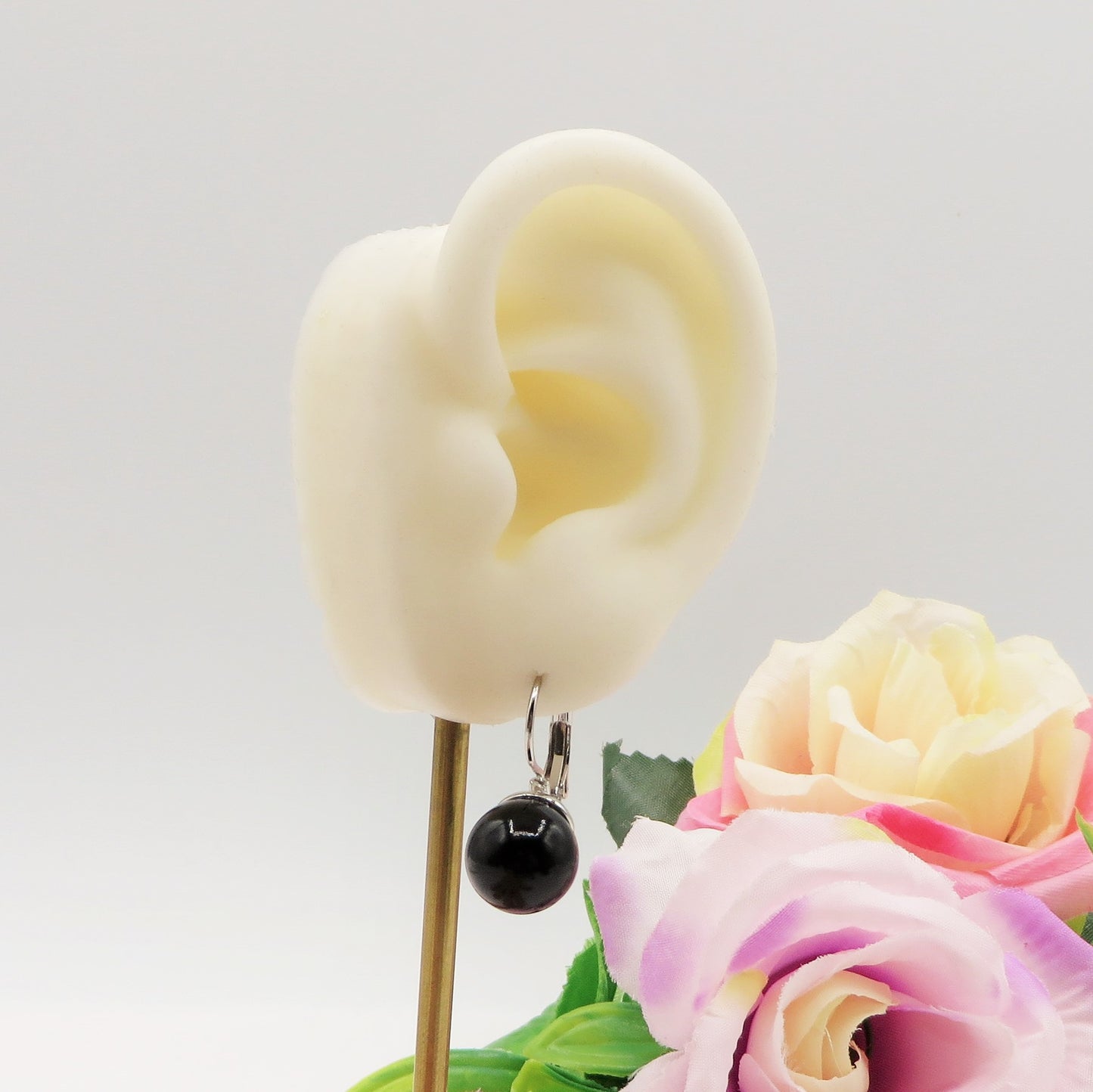 PEARLS monachella ~ Orecchini a monachella con perla e punto luce in Cubic Zirconia