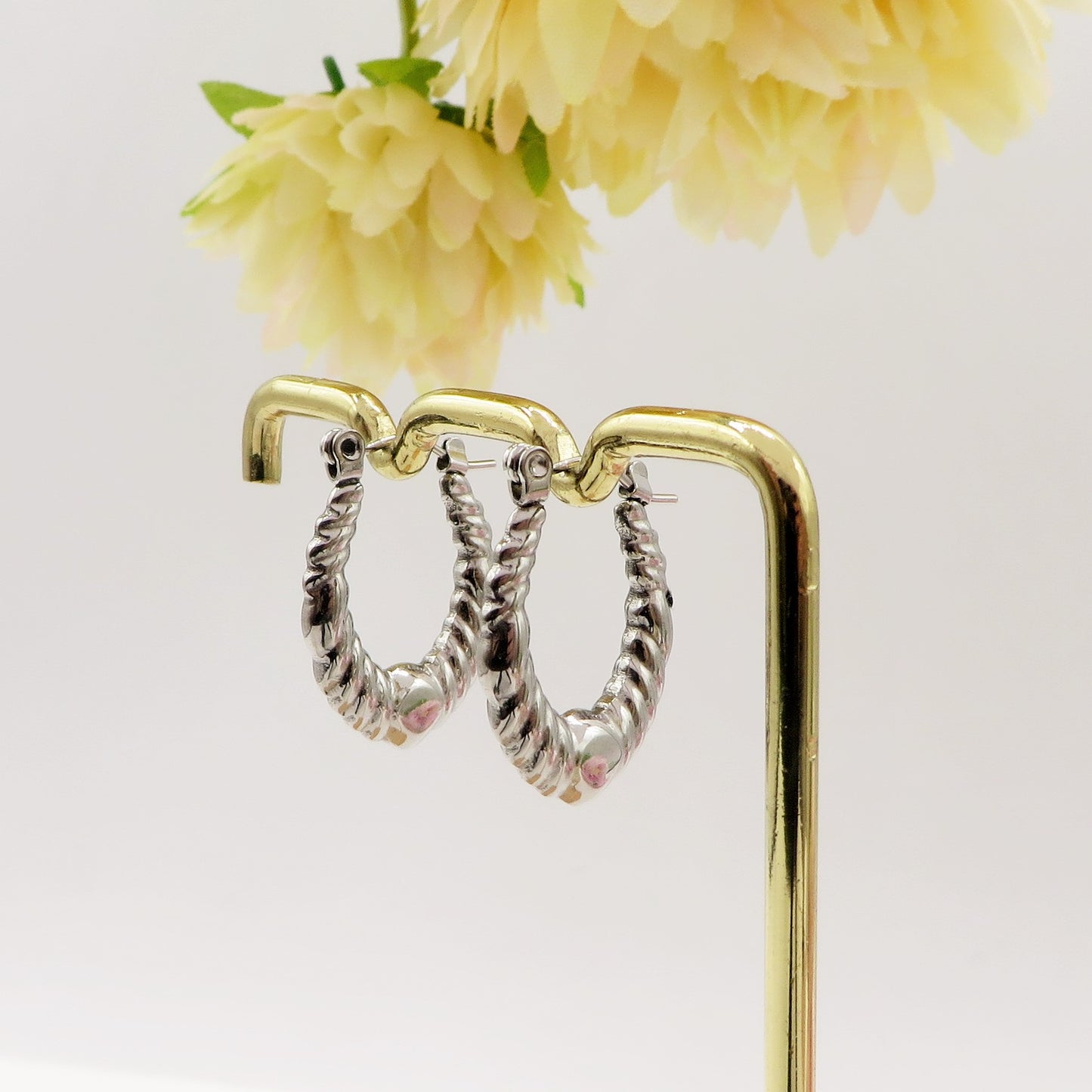 PENELOPE small hoops - ACCIAIO INOSSIDABILE - Orecchini torchon ovali