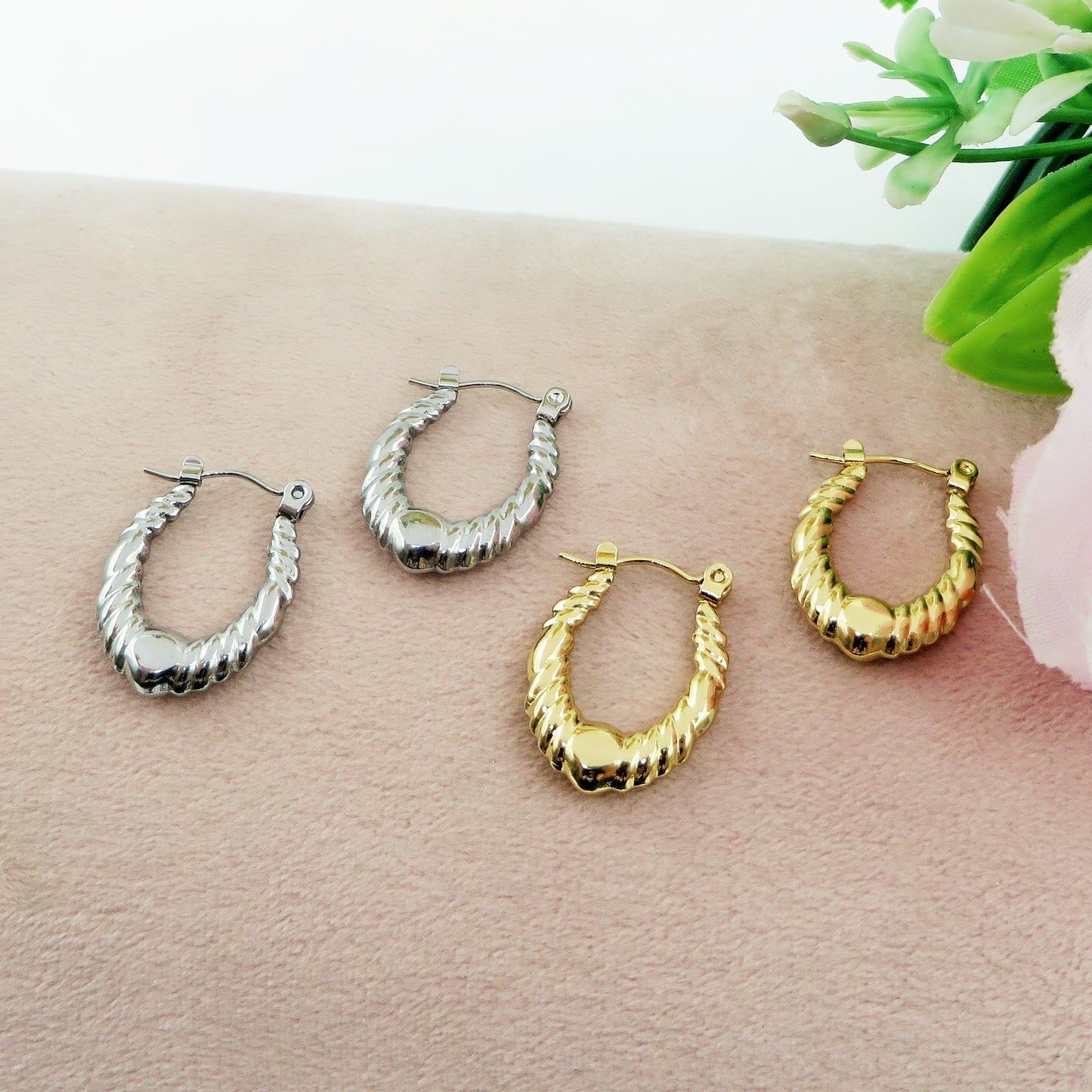 PENELOPE small hoops - ACCIAIO INOSSIDABILE - Orecchini torchon ovali