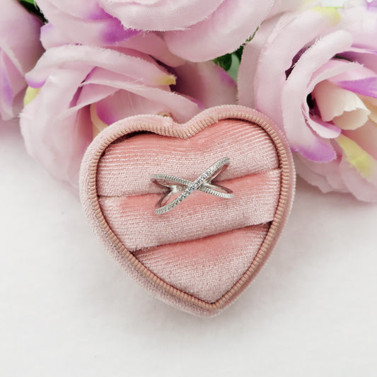 CRISS CROSS - ARGENTO 925 ~ Anello con cubic zirconia alta qualità