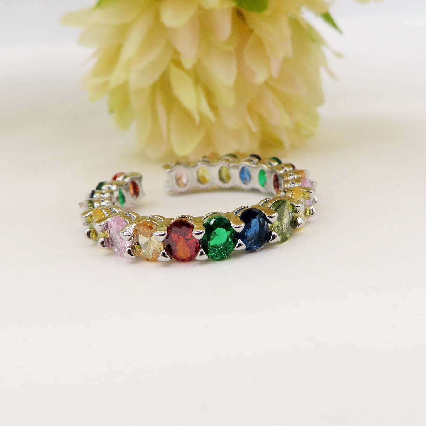 FELICITY RAINBOW - Anello regolabile in Cubic Zirconia