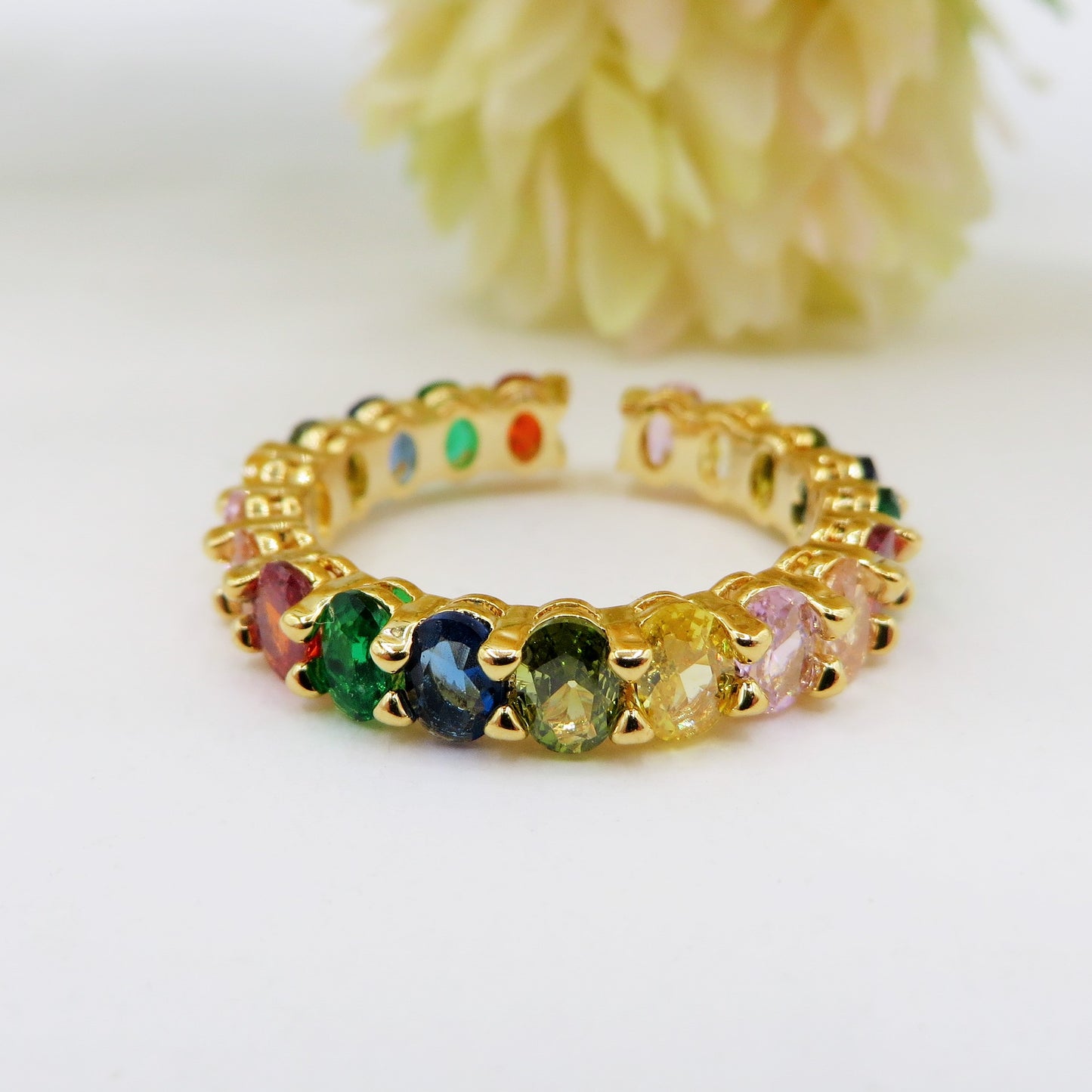 FELICITY RAINBOW - Anello regolabile in Cubic Zirconia