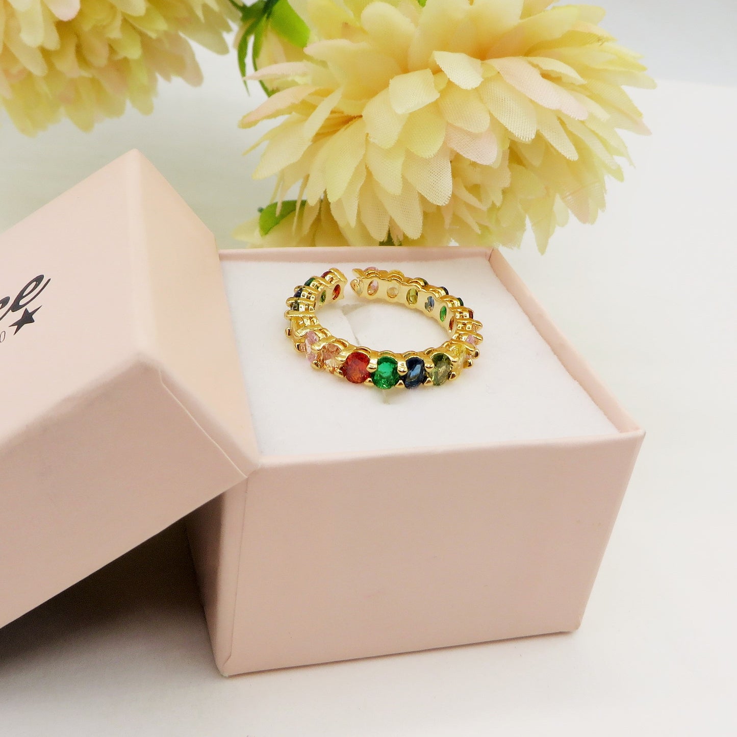 FELICITY RAINBOW - Anello regolabile in Cubic Zirconia