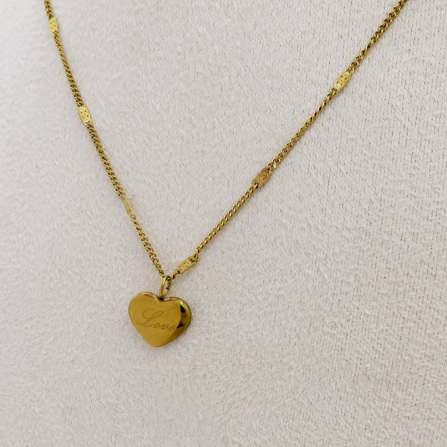 JULIE LOVE ~ ACCIAIO INOSSIDABILE - Collana ciondolo cuore + incisione Love
