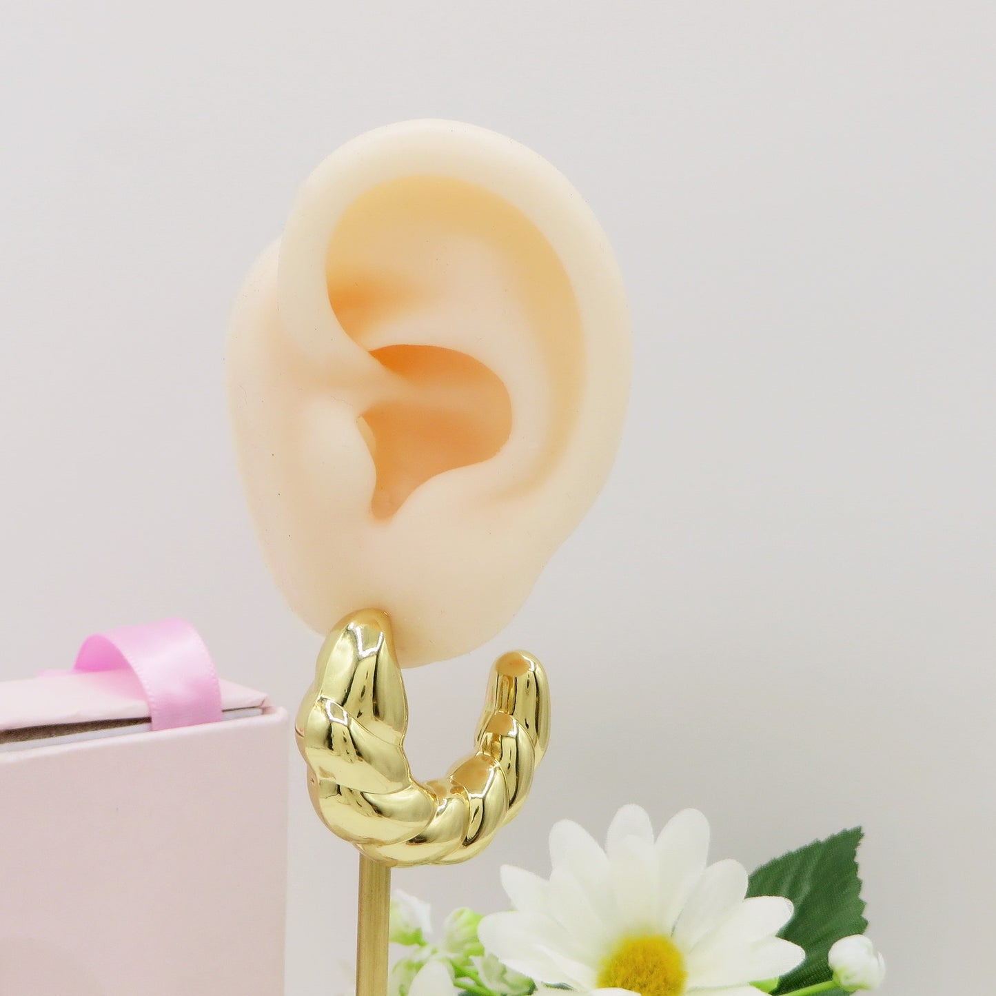 QUINN BIG HOOPS - acciaio inossidabile orecchini cerchio bombati torchon vintage