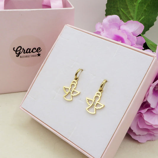 CHERUB - acciaio inossidabile - Paio Orecchini pendente cherubino