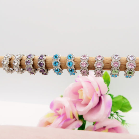 EMMA - Orecchini cerchi zirconati RAINBOW