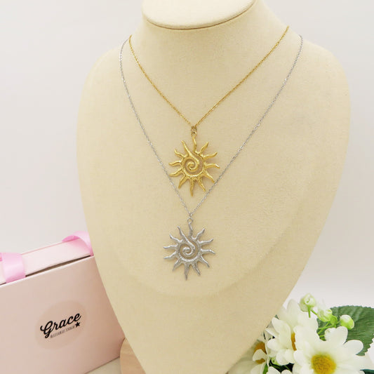 YOU'RE MY SUN - XL ~ ACCIAIO INOSSIDABILE - Collana pendente sole