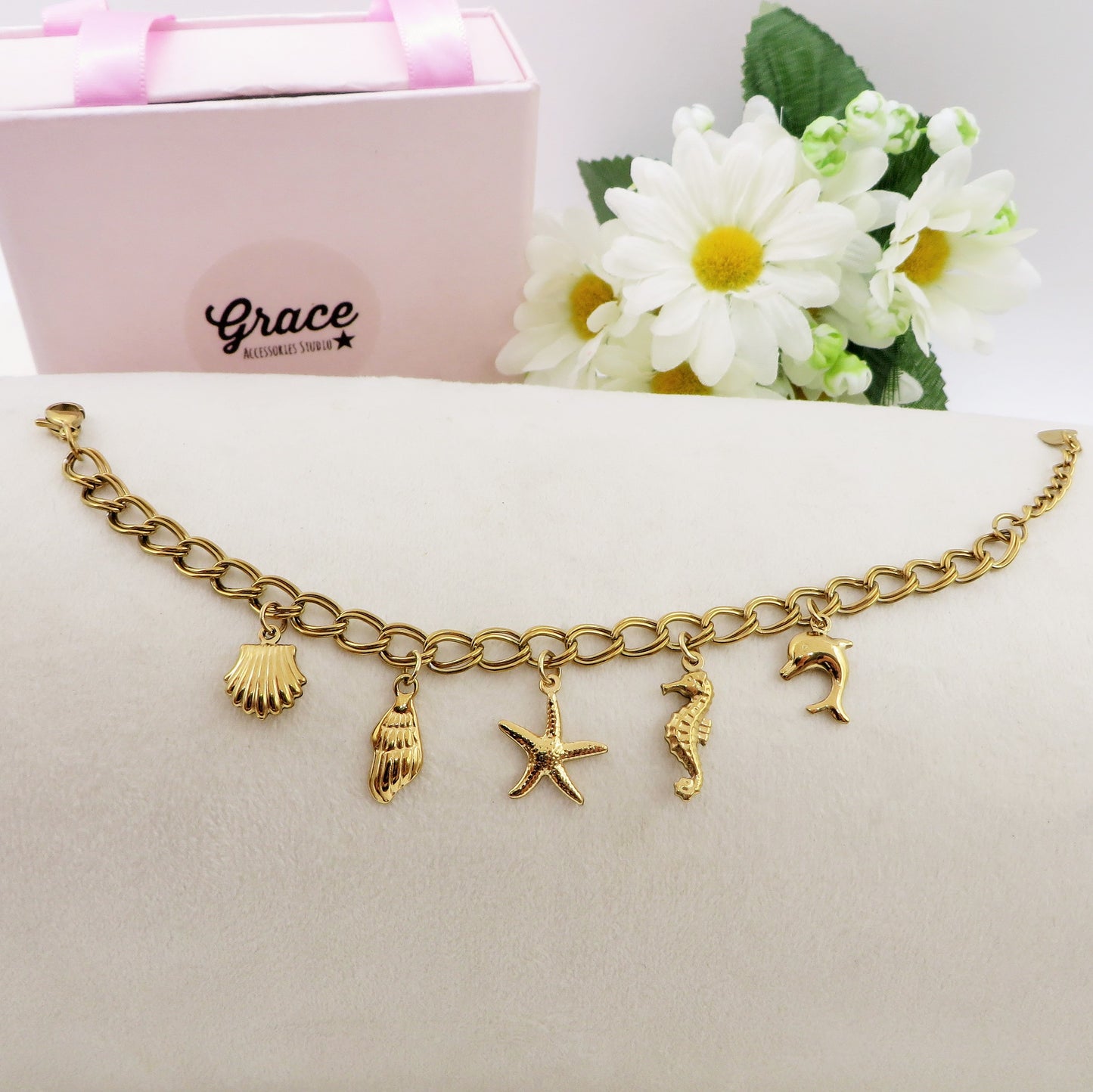 ANTIGUA - Bracciale con charms marini ACCIAIO INOSSIDABILE