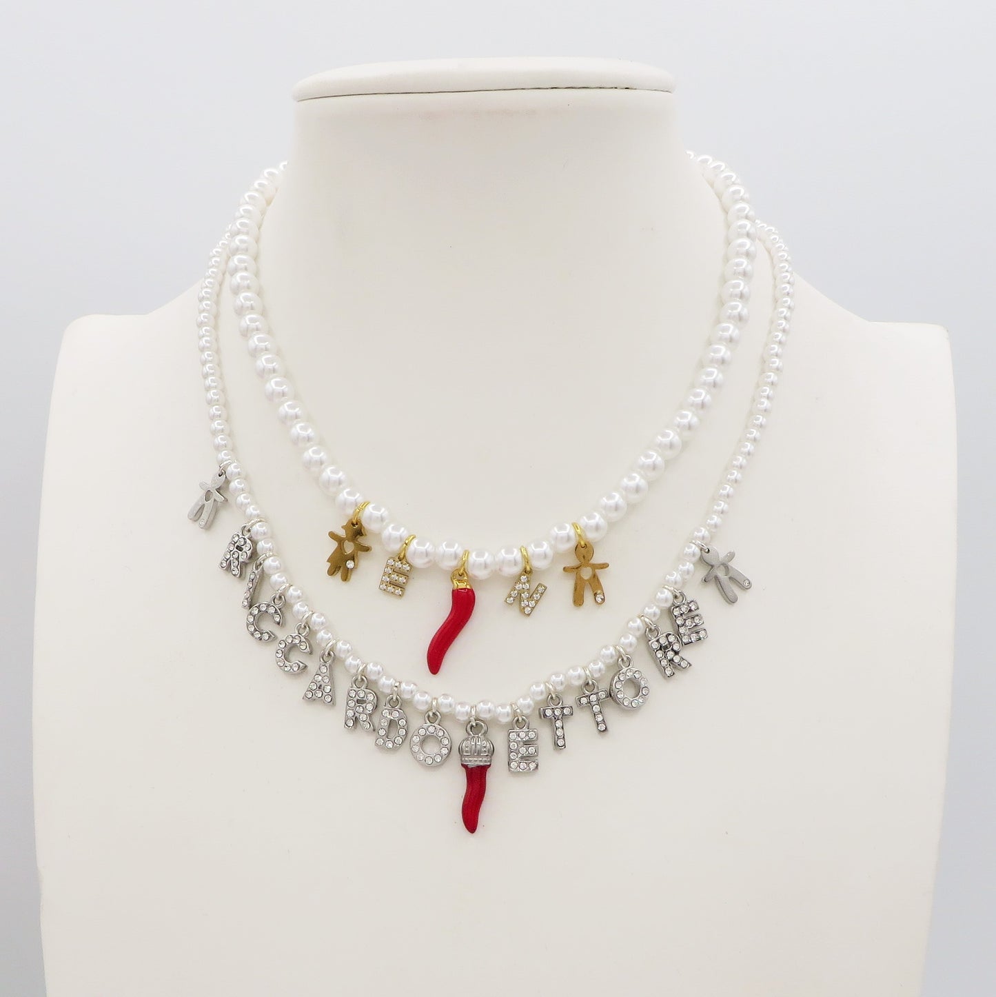 CHOKER Perle Con Nome personalizzabile in Acciaio Inox