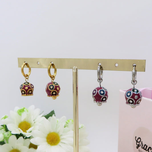 TINKERBELL FANTASY - ACCIAIO INOSSIDABILE ~ Paio Orecchini campanella smaltata