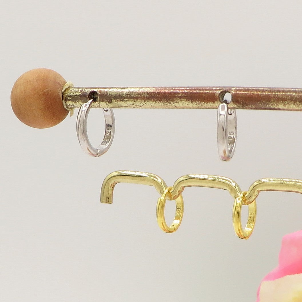 MINI cerchi basic ARGENTO 925 ~ paio Orecchini mini cerchio 10mm