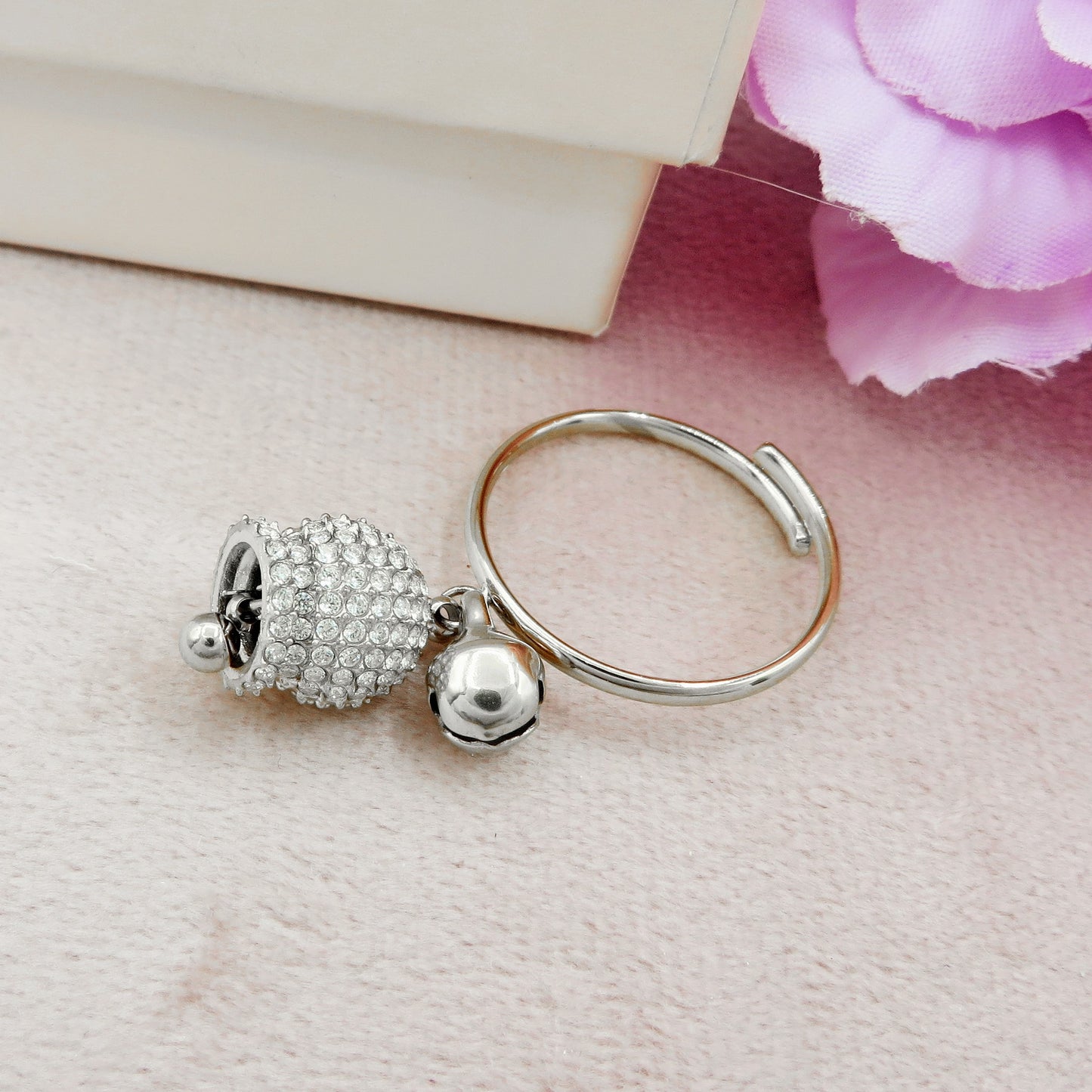 TINKERBELL SHINE ~ Anello campanella zirconata in ACCIAIO inossidabile con cubic zirconia