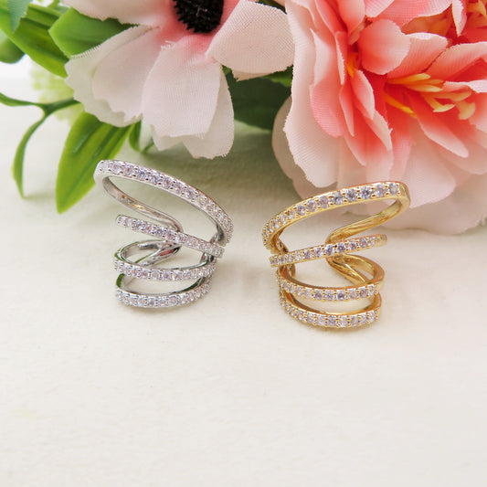 LYLAH ~ Earcuff Doppio con cubic zirconia