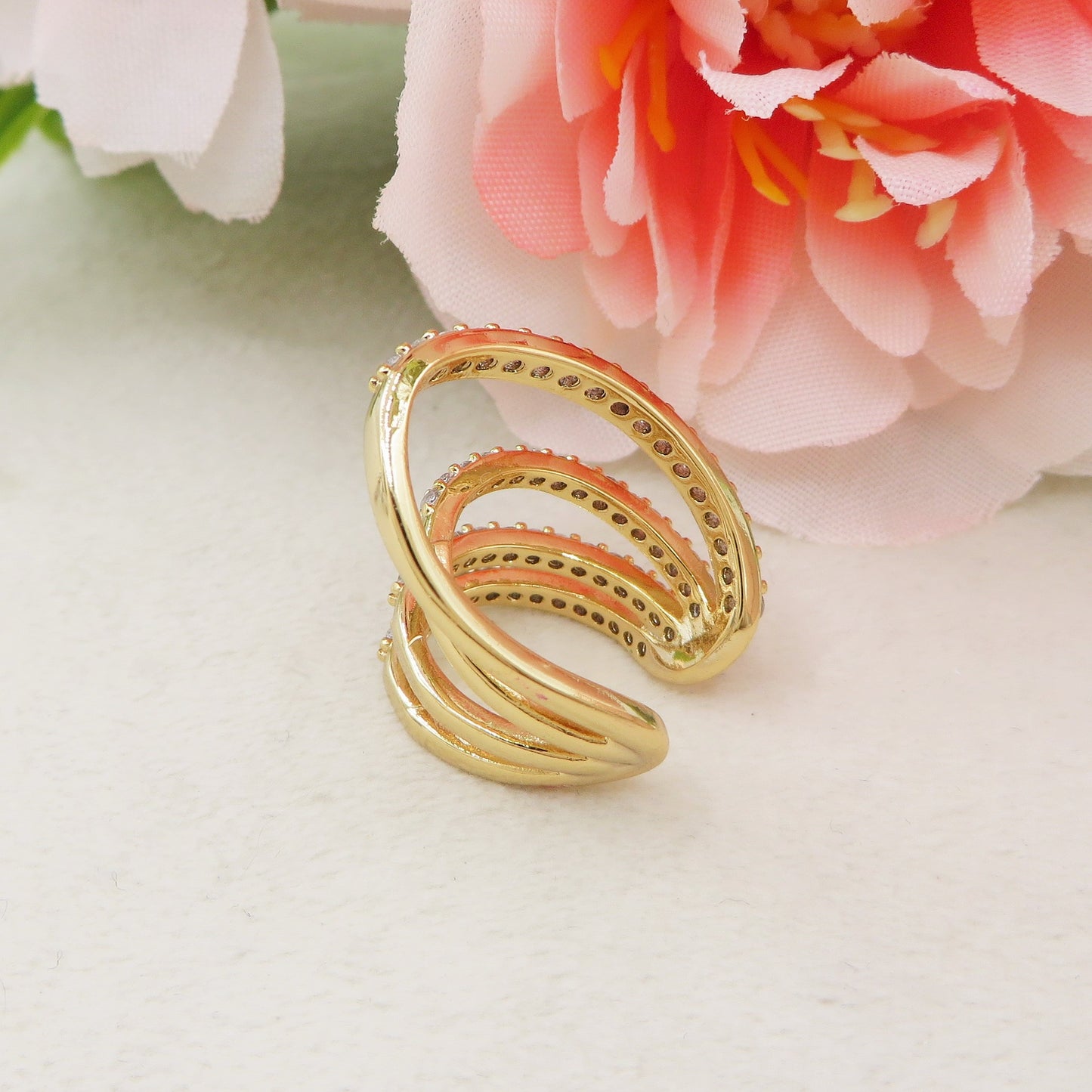 LYLAH ~ Earcuff Doppio con cubic zirconia