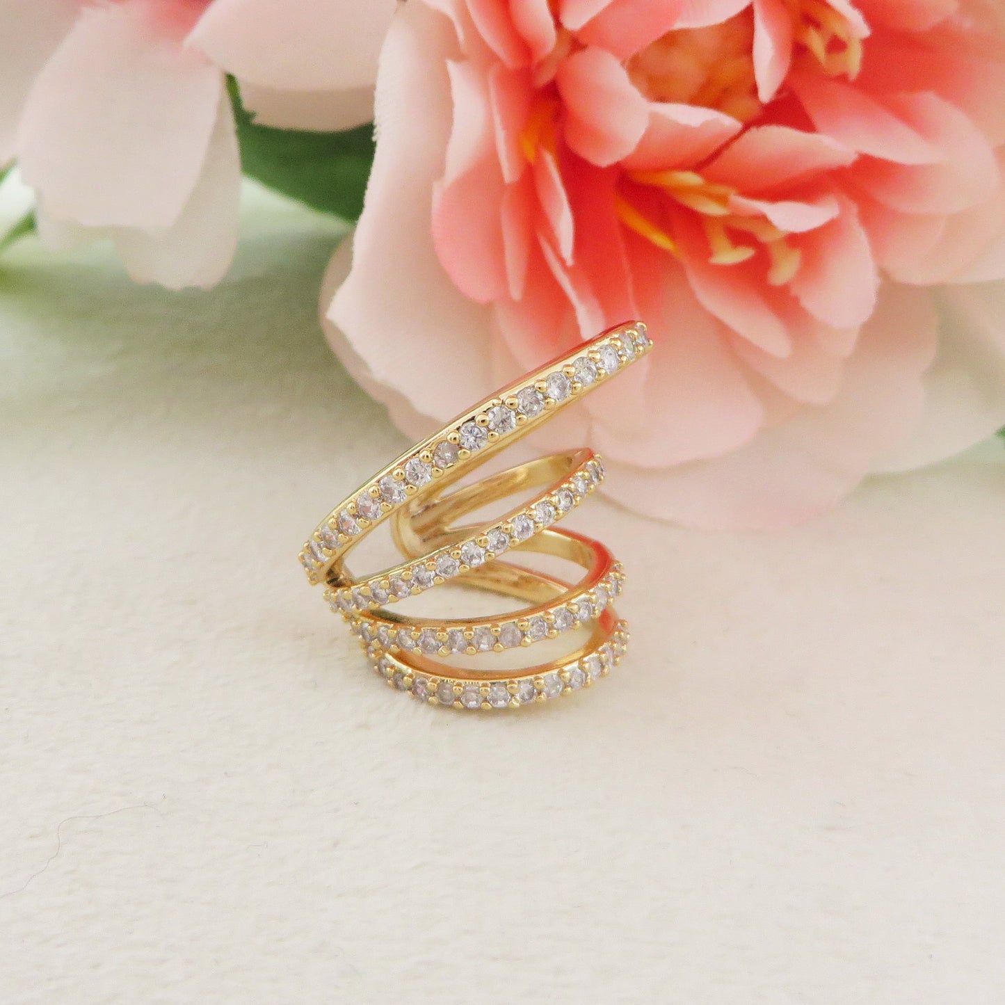 LYLAH ~ Earcuff Doppio con cubic zirconia