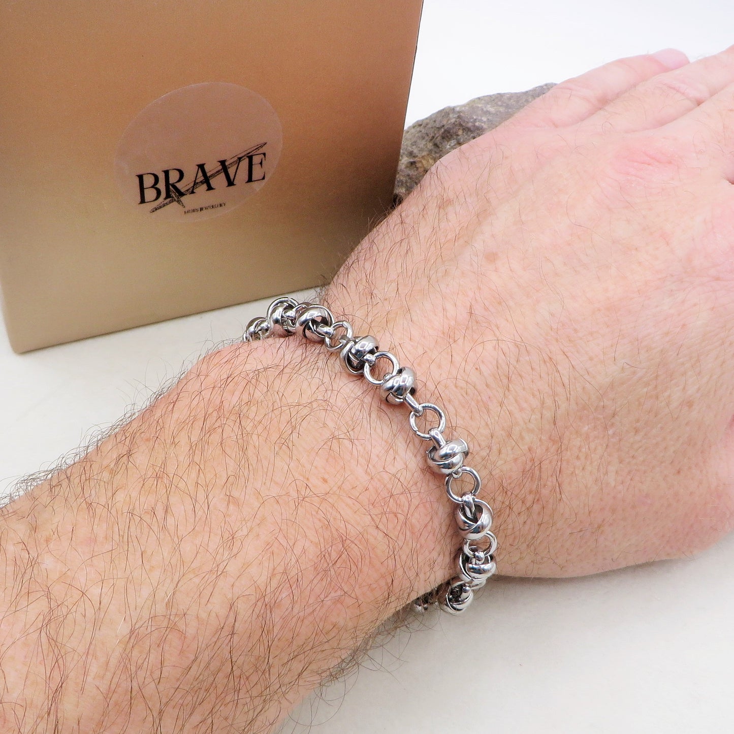 VALHALLA - Bracciale uomo catena NODI ACCIAIO INOSSIDABILE