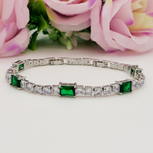 CHRISTY - Bracciale Tennis con Cubic Zirconia taglio baguette