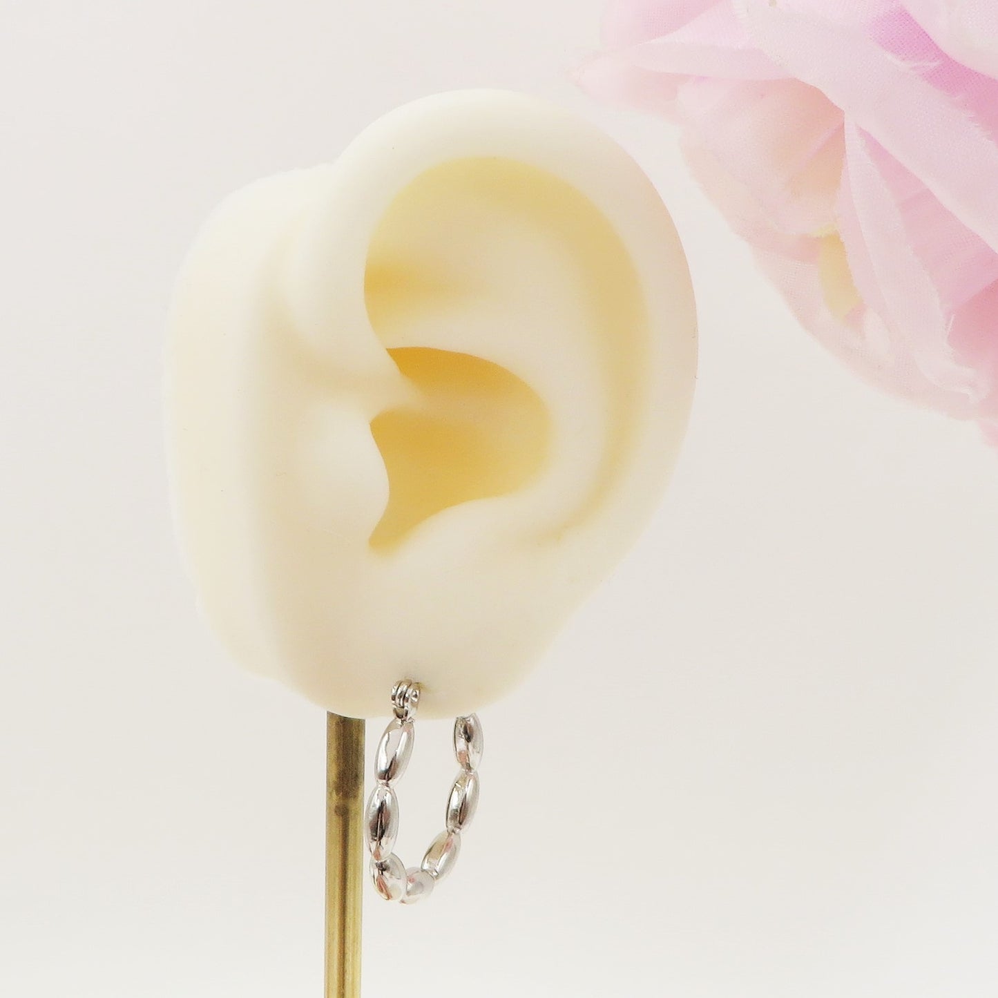 MARIKO HOOPS - Acciaio inossidabile orecchini cerchio bombato vintage
