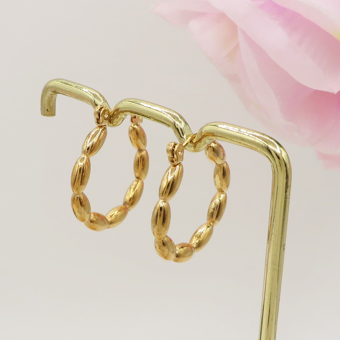 MARIKO HOOPS - Acciaio inossidabile orecchini cerchio bombato vintage