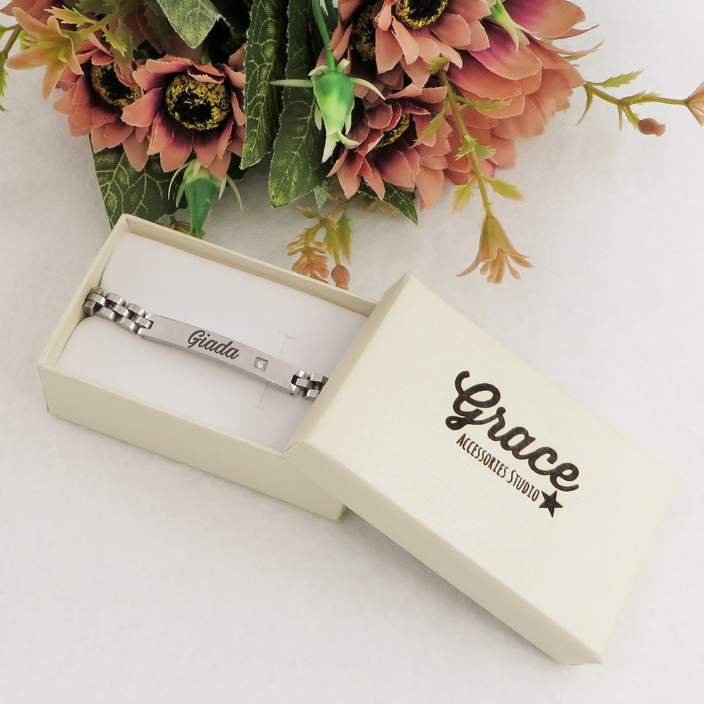SET " YOU & ME " ~ 2 BRACCIALI lui e lei in acciaio inossidabile con INCISIONE PERSONALIZZATA