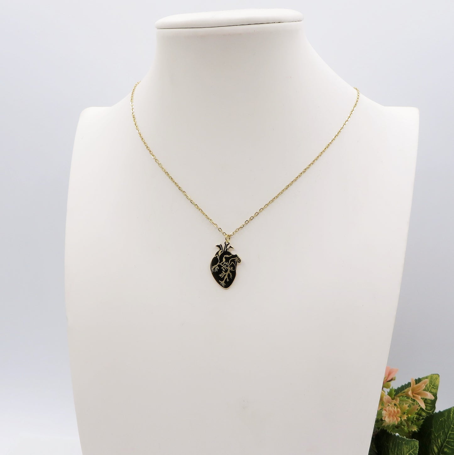 HUMAN HEART~ ACCIAIO inossidabile - Collana ciondolo cuore anatomico