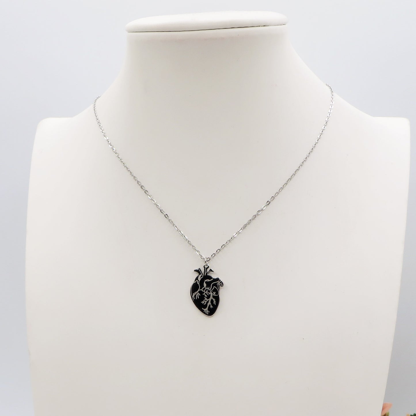 HUMAN HEART~ ACCIAIO inossidabile - Collana ciondolo cuore anatomico